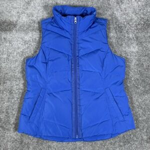 Lands' End Vest Women's Small 6-8 Blue Full Zip Down Puffer Cabincore Gorpcore